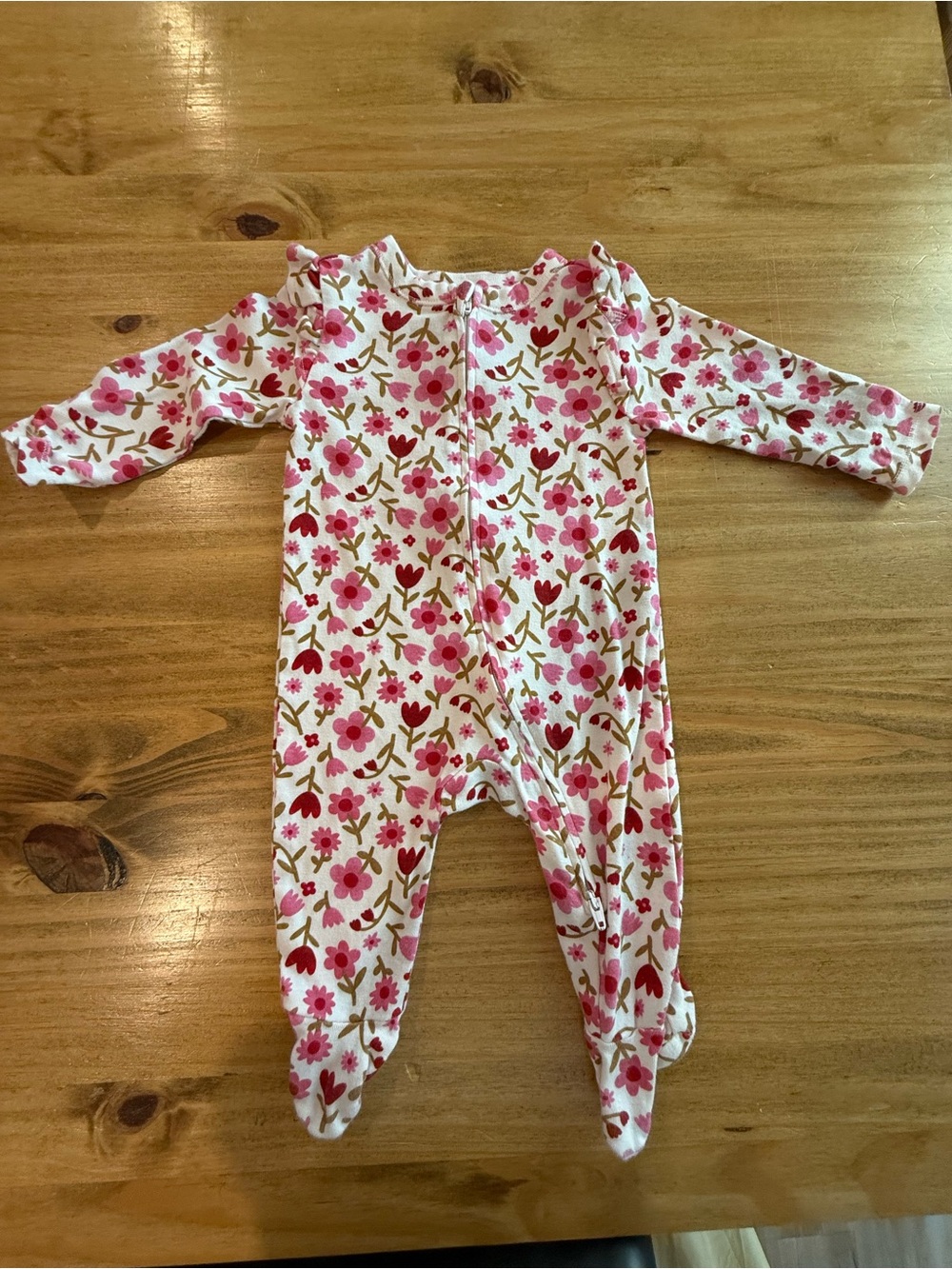 Old Navy Pink Floral Footed One-Piece